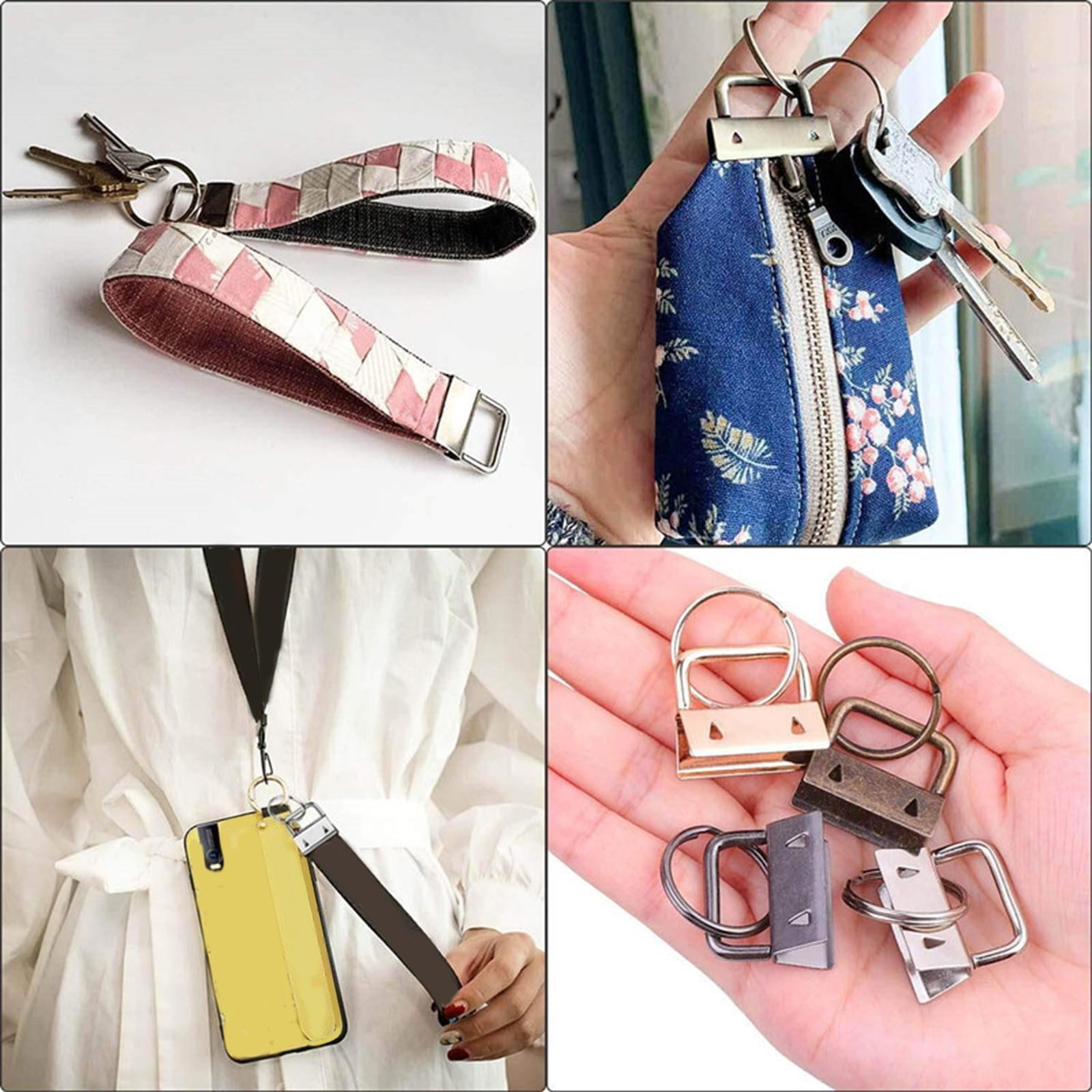 72 Pieces Key Fob Hardware Wristlet Set with Key Rings 24 Colorful Leather Keychain Tassel 24 Swivel Snap Hooks 1 Inch for Key Chain Making
