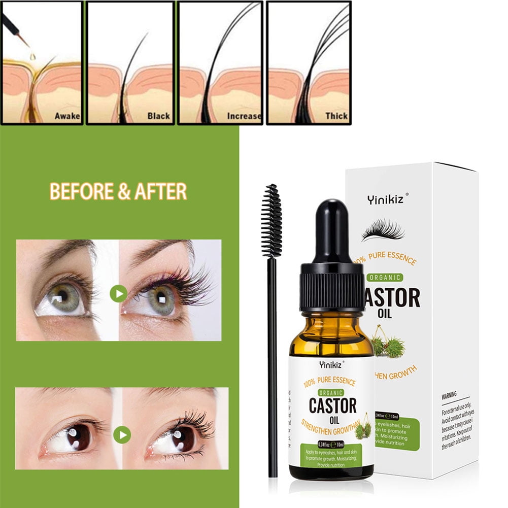Black Castor Seed Oil 100% Natural With Eyelash Brush Multifunction Nourish Hair Eyebrow Growth Black Castor Seed Oil 100% Natural With Eyelash Brush Multifunction Nourish Hair Eyebrow Growth