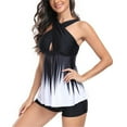 thumbnail image 3 of CALAFEBILA 2 Piece Swimsuits for Girls Modest Tankini Tie Dye Halterneck Summer Bathing Suits, 3 of 8