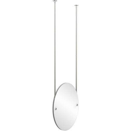 Frameless Oval Ceiling Hung Mirror With Beveled Edge Build To