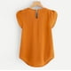 thumbnail image 3 of ICHUANYI Clearance Women's Chiffon Solid Color Short Sleeve Round Neck Casual Shirt Short Sleeve Blouse(Orange, XXL) ICHUANYI WER2023080906665, 3 of 6