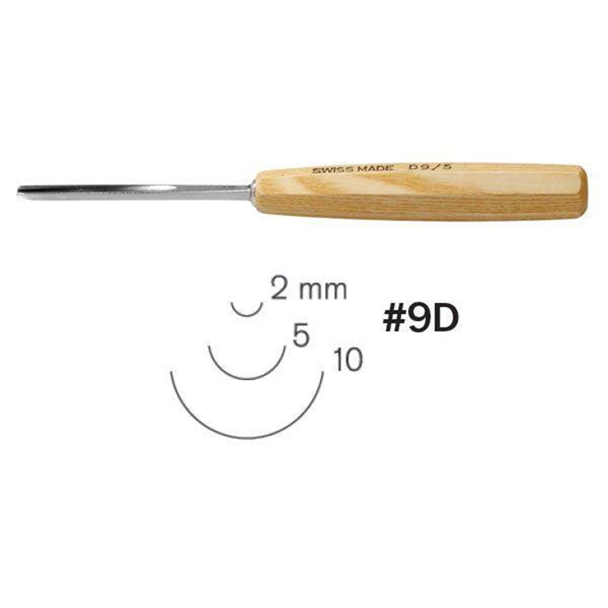 What is the size of a fishtail gouge 3 sweep 38 palm handle samluda