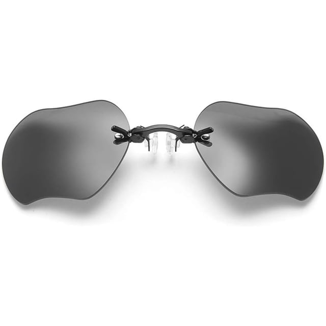 YAMEE Retro Round Clip-On Nose Sunglasses Matrix Morpheus Movie Rimless Clamp Glasses, 4 Colors