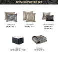 thumbnail image 4 of Regency Heights 8 Pieces Jacquard Comforter Set with Bedskirt and Decor Pillows, Queen, Black, 4 of 9