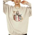 thumbnail image 2 of Ink-Printed Image Not Actual Fabric Camo Coquette Bow Baseball Sweatshirt for Women & Youth Sand Sweatshirt Adult Medium, 2 of 8