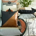 thumbnail image 3 of Orange and White Modern Geometric Throw Pillow, 3 of 6