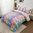 thumbnail image 4 of Btargot 5 Piece Unicorn Twin Comforter Set for Kids Girls Colorful Rainbow Star Bedding Set, 4 of 13