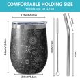 thumbnail image 5 of 12oz Stemless Wine Tumblers Black Gothic Sun Planet Pattern Vacuum Insulated Stainless Steel Travel Tumbler Cups Mug with Lid and Straw for Champaign,Cocktail,Beer with Cleaning Brush, 5 of 5