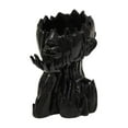 thumbnail image 3 of Maceta de resina para jardín, diseño de cabeza de florero, decorativa, con forma de cara Negro, 3 of 9