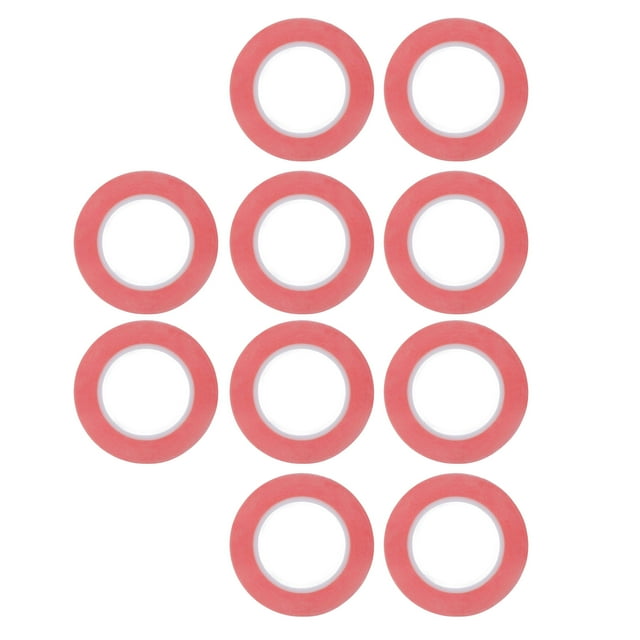 Cintas Adhesivas PET, Prácticas Cintas De Montaje De Doble Cara De Alta Viscosidad Rojas Impermeables De 10 Piezas Para Automóviles