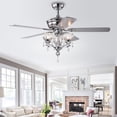 thumbnail image 2 of Warehouse of Tiffany Fendal 3-Light 52-inch Chrome Lighted Ceiling Fan with Flower Cup Crystal Shades, 2 of 6