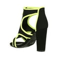 thumbnail image 3 of Women Lycra Zipper Front Piping Trim Cage Open Toe Chunky Heel 19152, 3 of 6