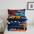 thumbnail image 5 of Manfei Sports Cars Full Size Comforter Sets,Checkered Racing Flags Bedding Comforter Set,Blue,Navy Blue Reversible,3pcs,1 Comforter and 2 Pillowcases, 5 of 7
