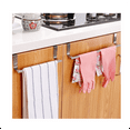 thumbnail image 2 of Casewin 1 pcs Kitchen Towel Holder Over Cabinet Towel Bar Rack, Over The Cabinet Door Towel Rack for Universal Fit on Inside or Outside of Cupboard Doors, Stainless Steel, 2 of 10
