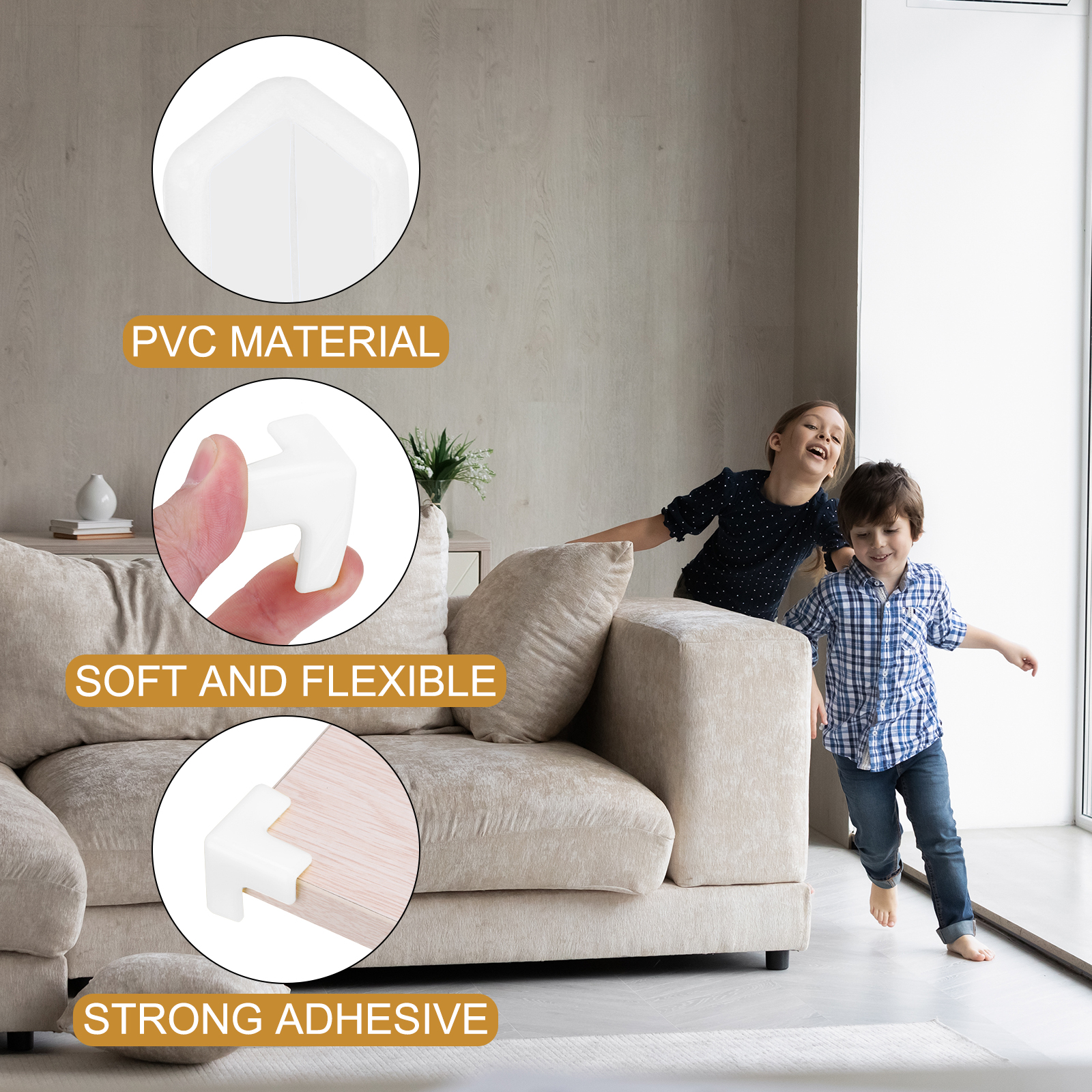 Unique Bargains Corner Protectors Table Furniture Guard Safety Bumpers White