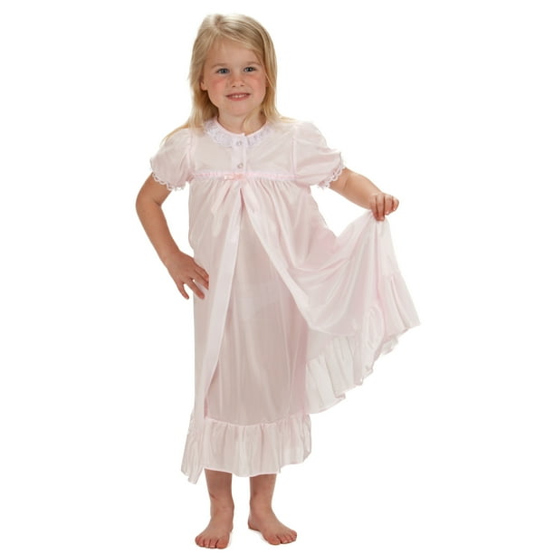 Laura Dare Girls Short Sleeve Tradition Peignoir Set in Solid Colors ...