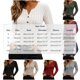 thumbnail image 3 of Hfnxid Long Sleeve Shirt for Womens Slim Fit Ribbed Knit Button V Neck Tops Dressy Work Blouses Solid Color Casual Tshirts Khaki,S, 3 of 8