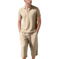 thumbnail image 3 of IhhxPro Men's Linen Button Detail Pants with Pockets Relaxed Fit Casual Set Outfit Lightweight Summer Beach Vacation Straight Leg Trousers S-3XL, 3 of 9