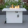 thumbnail image 6 of LeisureMod Chelsea Patio Modern 44" White Aluminum Propane 55,000 BTU Fire Pit Table With Glass Shield & Crystal Stones, 6 of 13