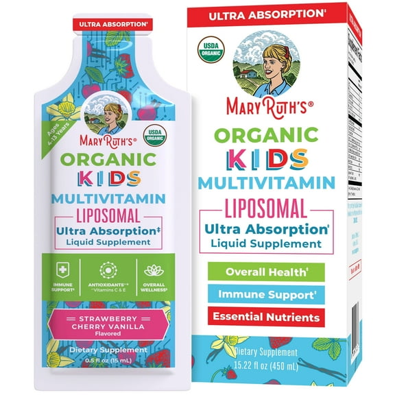 MaryRuth's USDA Organic Liposomal Multivitamin Liquid Supplement for Children, 14 Pack