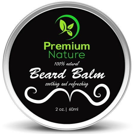 Beard Balm Leave-in Conditioner - All Natural Beard Oil for Beard Mustache Growth - Soothes Softens Tames & Styles Hair - Best Gift for Men Premium (Best Short Beard Styles 2019)