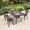 No Cushion, variant on Hzzkey 5-Piece Black Cast Aluminum Outdoor Dining Set with Rectangular Table for Patio, Deck, Garden - Compact Size Chair (Seat Width: 15.35")
