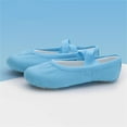 thumbnail image 2 of ZACPNCV Ballet Shoes for Toddler Girls Cute Bow Canvas Dance Slippers Soft Stretch Split Sole No-Tie Yoga Gymnastics Shoes Blue, 2 of 9