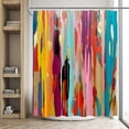 thumbnail image 3 of Abstract Multicolor Shower Curtain Rainbow Colorful Geometric Color Art Striped Bathroom Polyester Curtains Set Home Bathtub Decor with Hooks 36Wx70H Inch, 3 of 6