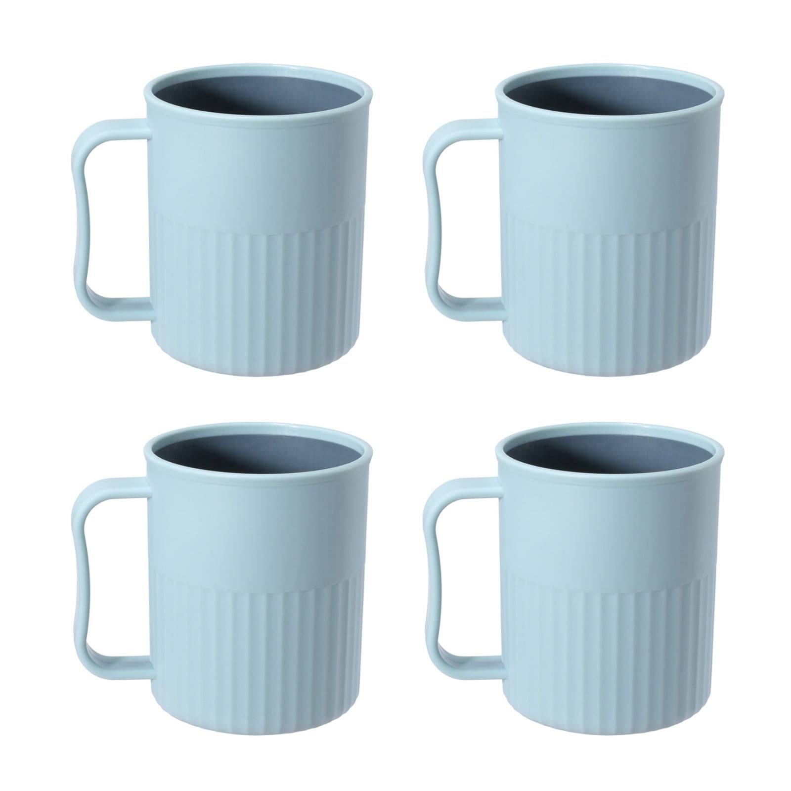 Okllen 12-Pack Wheat Straw Drinking Cups - 13.5 Oz, BPA-Free, Eco-Friendly, 4 Colors, With Thumb Groove Handle, For Coffee, Tea, Juice & Parties