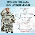 thumbnail image 4 of Oversized Wearable Blanket Hoodie,Beige Halloween Skull Pumpkin Pattern Sherpa Blanket Hoodie with Super Pockets,Super Warm Fuzzy Pullover for Women & Men, 4 of 6