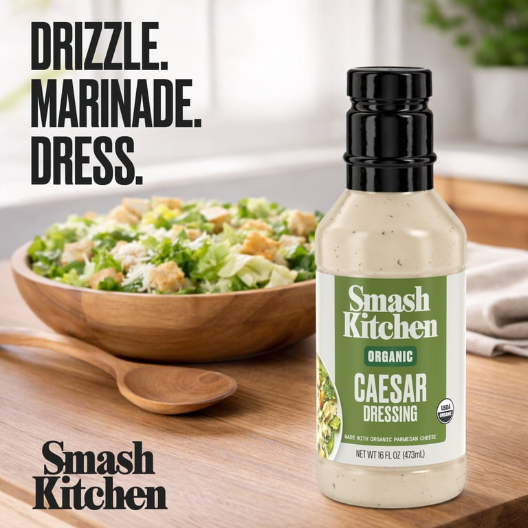 organic salad dressing Smash Kitchen Organic Caesar Salad Dressing, 16 fl oz