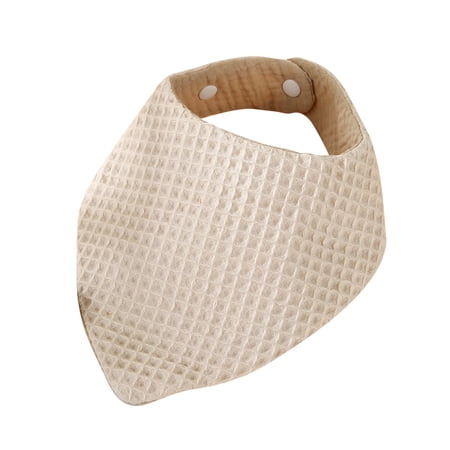 Cotton Drool Bibs Baby Triangle Bandana Bib Infant Waffle Muslin Bibs Absorbent Feeding Teething Bibs Saliva Towel Khaki