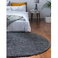 thumbnail image 5 of Unique Loom Davos Shag Collection Area Rug - Solid (5' 3" Round Peppercorn), 5 of 7