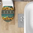thumbnail image 4 of ZUXONGSY Aztec Tribal Sunflower Toilet Lids Covers Easy to Install Toilet Lid Cover with Stretch Edges Washroom Toilet Bowl Dust Cover Stretchable Toilet Covers for Women Men, 4 of 6