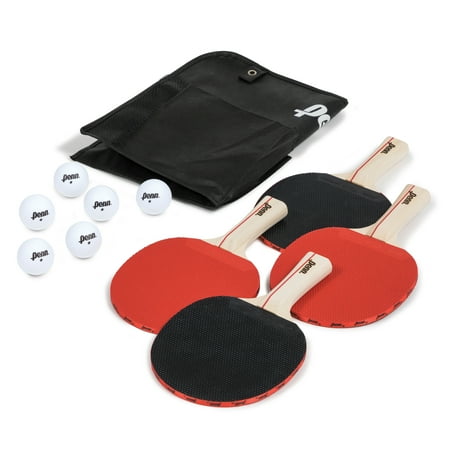 Penn 4 Player Table Tennis Paddle and Ball Set, 4 Paddles & 6