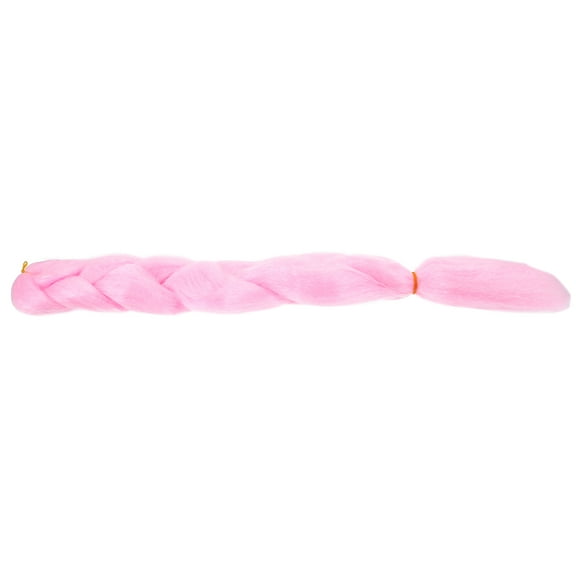 FRCOLOR Glow in the Dark Hair Extensions for Women Pink High Temperature Silk Braiding Hair for Party Decoration