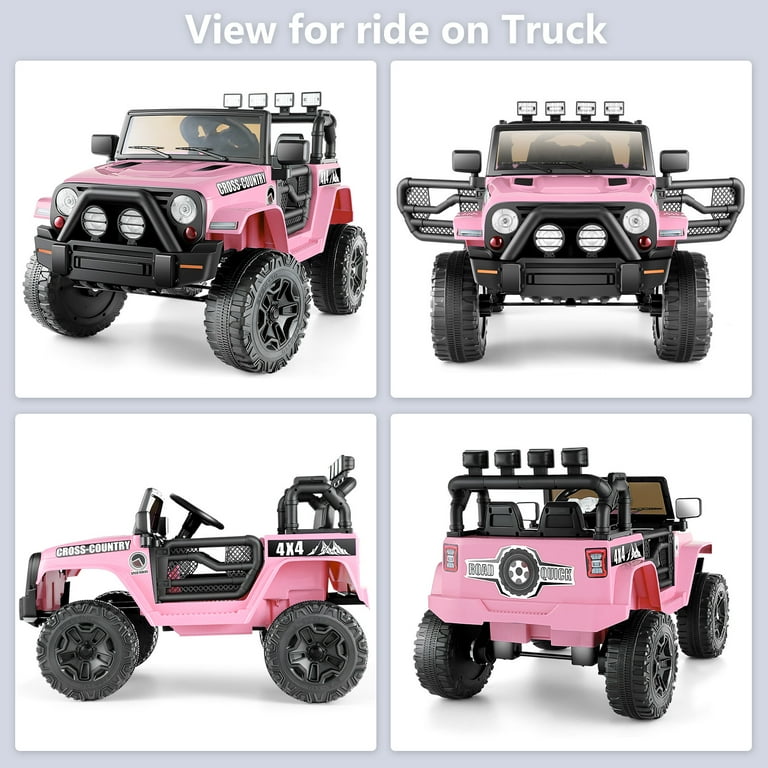 Kids 12V Battery Operated Ride On Truck with Big Wheels RC / Remote Control  - Pink