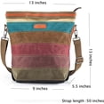thumbnail image 4 of Kwuty Canvas Handbag Multi-Color Striped Lattice Cross Body Shoulder Purse Bag Tote-Handbag for Women, 4 of 7