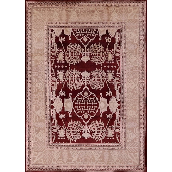 Ahgly Company Machine Washable Indoor Rectangle Industrial Modern Dark Salmon Pink Area Rugs, 5' x 7'