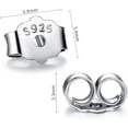 thumbnail image 2 of S925 Sterling Silver Earring Backs Replacements for Studs, 12Pcs/6Pairs Pierced Backings Secure Posts, Hypoallergenic Safety Locking Butterfly Ear Ring Stoppers 5.9x5.4x3.3mm, 2 of 8