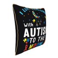 thumbnail image 2 of Haiem I Love With Autism To The Moon And Back Print Velvet Soft Solid Decorative Square Throw Pillow Covers Set with Elegant Piping Christmas Cushion Case for Sofa Bedroom Car-18"x18", 2 of 8