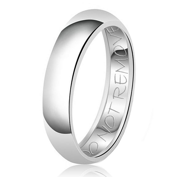Tioneer 6mm Do Not Remove Engraved Classic Tioneer Sterling Silver Plain Wedding Band Ring