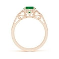 thumbnail image 2 of Angara Natural 1.2 Ct. Emerald with Diamond Halo Ring in 14K Rose Gold for Women (Ring Size: 3.5), 2 of 10