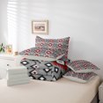 thumbnail image 5 of Manfei Bohemian Aztec Bedding Comforter Set 7 Pieces for Adult, Grey Red Tribal Geometric Full Bedding Set, Southwestern Reversible Fitted Sheet Flat Sheet, Luxury Bedroom Decor, 5 of 7
