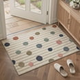 thumbnail image 4 of 2x6 Runner Rugs for Hallway Machine Washable Non Slip Low Pile Lightweight Indoor Rug, Dot Print Pattern Floor Mat for Kitchen Laundry Room Bedroom Bathroom, Dots Ivory, 4 of 4