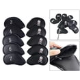 thumbnail image 4 of 10 piezas PU Nylon Golf Iron Head Covers Club Head Covers equipo de regalo Negro Sharpla Cubiertas de cabeza de hierro de golf, 4 of 8