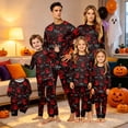 thumbnail image 6 of Halloween Pajamas Set Bloody Handprint Sleepwear Holiday Loungewear Outfit,Allover Red Handprint Pattern Long Sleeve Top Pants Soft Apparel,Festive Autumn Spooky Nightwear Cozy Housewear, 6 of 7