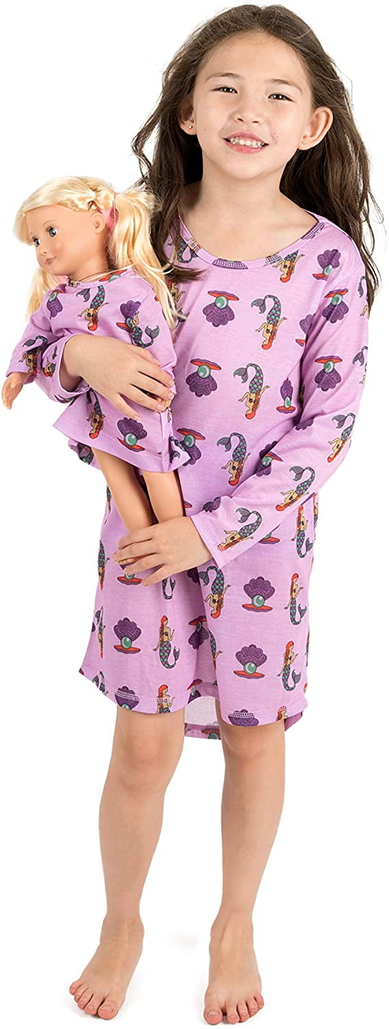 2 Toddler-14 Years Leveret Kids Robe Matching Doll & Girls Fleece Sleep Robe Bathrobe Unicorn Fits American Girl Doll 