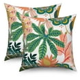 thumbnail image 3 of DaShan Boho Floral Throw Pillow Covers 18x18 Set of 2,Flowers Leaves Modern Linen Pillows Case for Bedroom Sofa Couch, 3 of 6