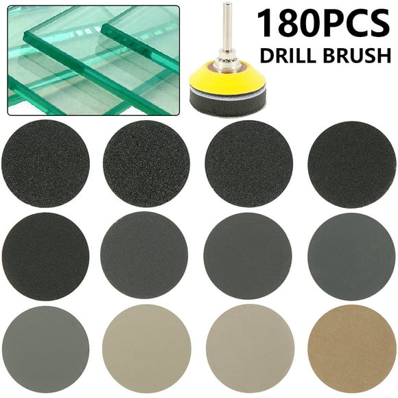 ODOMY 180 Pieces Sanding Discs for 5 Inch Drill Sanding Discs for Abrasive Paper Sander Grit 15 X 60/80/100/150/240/400/800/1200/2000/3000/5000/10000